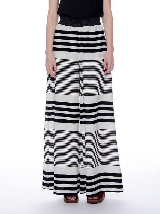 Black and White Wide Leg Pant